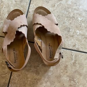 Chocolat Blu Natural Carolena Blush Suede Wedge